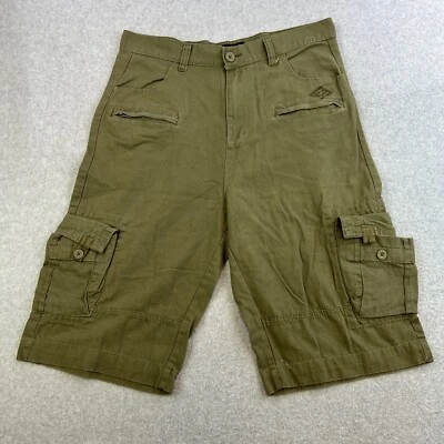 Pantalones Cortos Enyce Para Hombres 36 Bermudas Carga Verde Oscuro Frente Plano Bolsillos con Cremallera Informales Foto 1 de 4