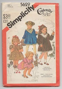 Simplicity 5629 Toddlers Dress Pattern Sz 4 Very Cute Style By Cinderella - Picture 1 of 2