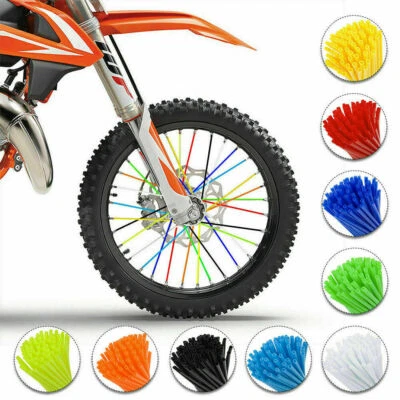 72PCS Motorcycle Dirt Bike Spoke Skins Covers Wraps Wheel Rim Guard Protector - Imagem 1 de 4
