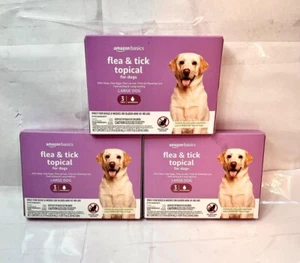 AMAZON BASICS Flea & Tick Topical Treatment Large Dogs 45-88 lbs .......lot of 3 - Picture 1 of 2
