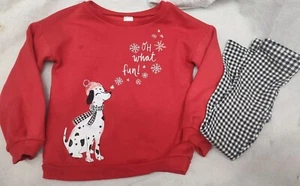 CARTERS Girls Size 5T Girls Christmas Set Pullover  & Pant Set - Picture 1 of 16