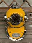 Yellow Diving Helmet Deep Sea Scuba Boston Us Navy Mark V Maritime Divers Anti