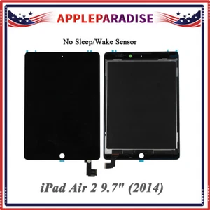 New Black LCD Screen Display Touch Screen Digitizer for iPad Air 2 A1566 A1567 - Afbeelding 1 van 8