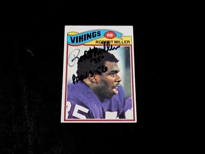 Robert Miller Autographed 1977 Topps Rookie Vikings Football Card #191 NFL AUTO - Image 1 of 2