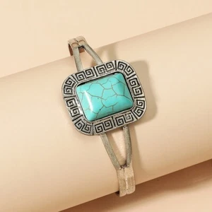 Unique Natural Energy Stone Healing Solitaire Turquoise Bracelet - Picture 1 of 4