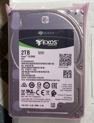 Seagate Exos 7E2000 2TB 512e SAS 12Gb/s 7200 RPM SED Enterprise HDD ST2000NX034 - Image 1 of 4