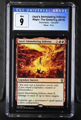 JAYA'S IMMOLATING INFERNO Dominaria Foil Rare CGC 9 MTG [Nostalgium] - Image 1 of 2