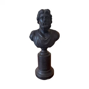 Vintage Metal Bust of Homer Black Basalt Finish Greek - Picture 1 of 6