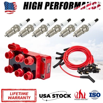 Ignition Coil Spark Plugs & Wires for Ford Mustang Ranger Taurus Thunderbird V6 - Image 1 of 4