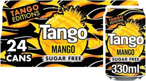 Tango Sugar Free Soft Drink 330ml Cans Pack of 24 Orange Apple Mango Cherry - Picture 1 of 5