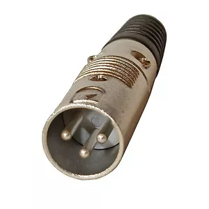 NUOVO 3pin XLR metallo maschio spina microfono microfono patch cavo serpente connettore finale - Foto 1 di 2