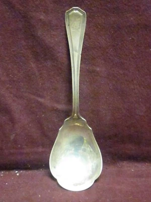 Sterling Reed & Barton HEPPLEWHITE-PLAIN PRESERVE SPOON 6 1/4"  38g  Monogram M - Изображение 1 из 4