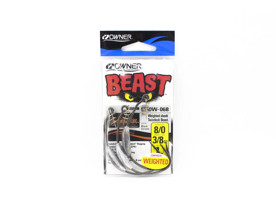 Owner 5130W-068 Worm Hook Beast Twistlock Weedless Weighted 3/8 oz 8/0  BR21 - Image 1 of 1