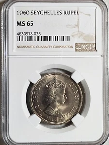 Seychelles 1 Rupee 1960 NGC MS 65 - Picture 1 of 2