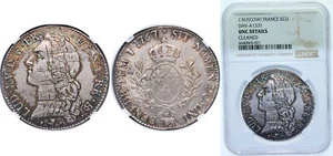 France 1767 cow 1 Silver Ecu Silver 917 NGC UNC - Picture 1 of 1