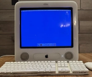 VTG Apple eMAC Computer A1002 PowerPC G4 W/Mouse Keyboard 1GHz/1GB RAM - Bild 1 von 11