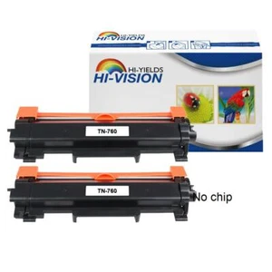 2 pk Toner Cartridge fits Brother TN760 MFC-L2710DW MFC-L2750DW Printer - Picture 1 of 3