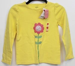 2009 Gymboree Happy Rainbow Yellow Shirt sz 9 Flowers Spring Pink Daisy Long Sle - Picture 1 of 4