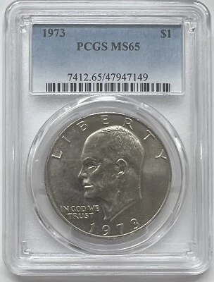 1973 P “Ike” Eisenhower $1 Dollar PCGS MS65 - Image 1 of 2