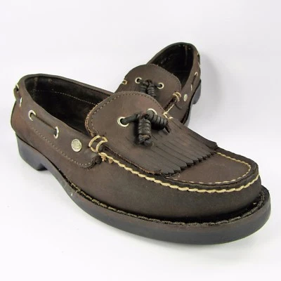 Бас наследия лодки туфли женщин размер 6,5 М коричневый кожаный кисточки и килти мокасины - Изображение 1 из 4
