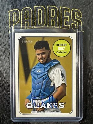 2018 Topps Heritage Minors Keibert Ruiz Real one AUTO/25 Nationals - Image 1 of 2