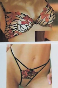 D Sale - 80% Neu sexy france Couture M Bra A (B) +String Lingerie fetish Dessous - Bild 1 von 5