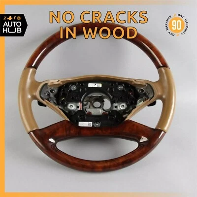 Volante 10-14 Mercede W221 S550 S400 CL550 con palancas de cambio beige OEM Foto 1 de 4