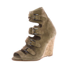 SURFACE TO AIR Women's Taupe Suede Buckle Liege Wedge Sandal WSS11-LBL $460 NEW