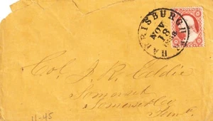 EAS_STAMPS #26 Used on Cover Harrisburgh Nov. 18, 1888 No contents Cover flty. - Picture 1 of 1