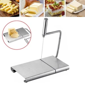 Stainless Steel Cheese Slicer Wire Cheese Cutter Board with 5 Replacement Wires - Picture 1 of 11
