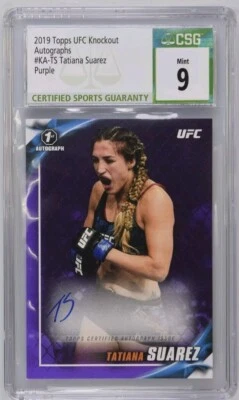 2019 Topps UFC Knockout Tatiana Suarez 1st Autograph Rookie Auto /25 CSG 9/10 RC - Image 1 of 3