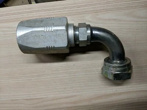 Reusable Hydraulic Hose Fitting 1 in x 4HS No Skive female 90 degree elbow - Picture 1 of 3