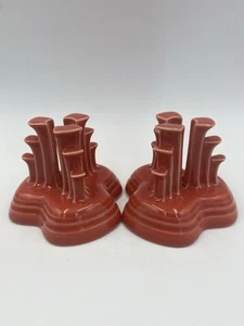HLC Paar Fiesta Persimmon Pyramide Kerzenhalter Fiestaware - Bild 1 von 5