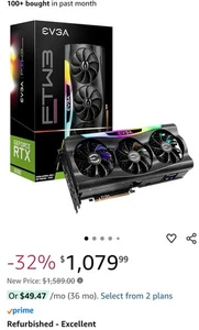 EVGA NVIDIA GeForce RTX 3090 FTW3 Ultra 24GB GDDR6X Graphics Card 24G-P5-3987-KR - Picture 1 of 1