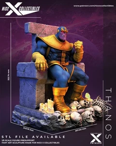 Thanos on Throne 3D Resin Statue – Unpainted Model Kit – Marvel Villain - Picture 1 of 12