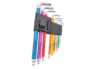 Faithfull FAIHKS9C 9 Piece Colour Coded Hex Key Set Allen Keys XMS24HEXKEYS - Picture 1 of 1