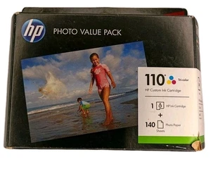 Genuine HP 110 photo value pack tri color cartridge exp. 10 2012 sealed package - Photo 1/4