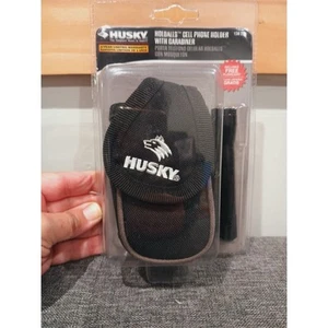 Husky Cell Phone Holder Black w/ Carabiner & Mini Flashlight - Photo 1 sur 6