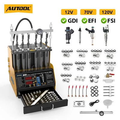 AUTOOL GDI EFI FSI PFI Car Fuel Injector Cleaning Tester Machine Reverse Flush - Image 1 of 4