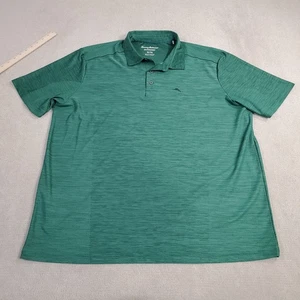 Tommy Bahama Island Zone Polo Shirt Mens Extra Large Green Performance Stretch - Picture 1 of 8
