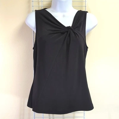 Valerie Stevens Small Black Sleeveless Twist Detail at Neckline Women's Blouse - Image 1 of 4