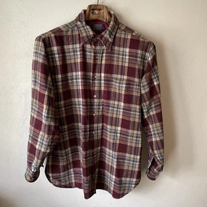 Pendleton Shirt Mens XL Plaid Striped Canyon Fitted Pearl Snap Pure Virgin Wool - Picture 1 of 8