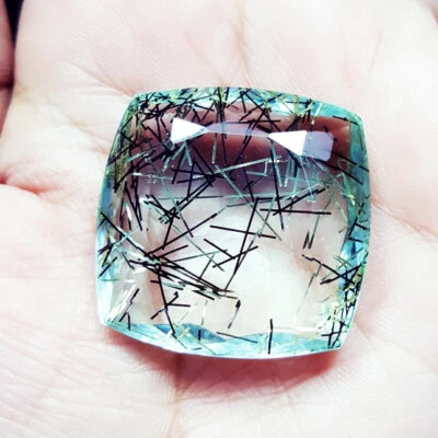 73.95 Ct Loose Gemstone Rutilated Quartz Cushion Shape Transparent AAA+ Quality - Image 1 of 4