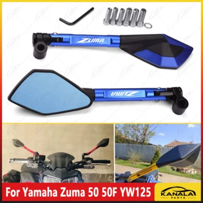 US For Yamaha Zuma 50 50F YW125 Rear View Mirror Side Mirror Accessories Blue Foto 1 de 3