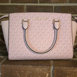 BOLSO DE CUERO PVC BANDOLERA MEDIANA MICHAEL KORS SELMA MK BALLET ROSA - Imagen 1 de 8
