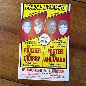 Vtg Boxing Poster Original 1974 Joe Frazier Jerry Quarry Orlando Pay Per View - Picture 1 of 20