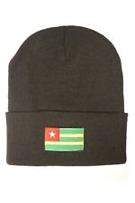 TOGO Country Flag Rectangle  PATCH TOQUE HAT..Black, Red , Pink
