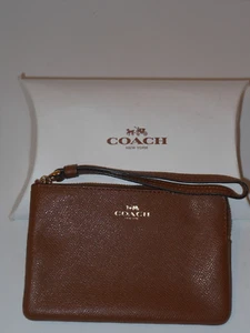 Coach Brown Leather Wristlet - Picture 1 of 6