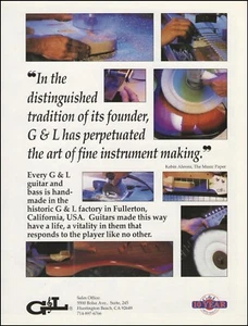 G&L 1993 taller de guitarra eléctrica anuncio de fábrica 8 x 11 impresión de anuncio - Imagen 1 de 3
