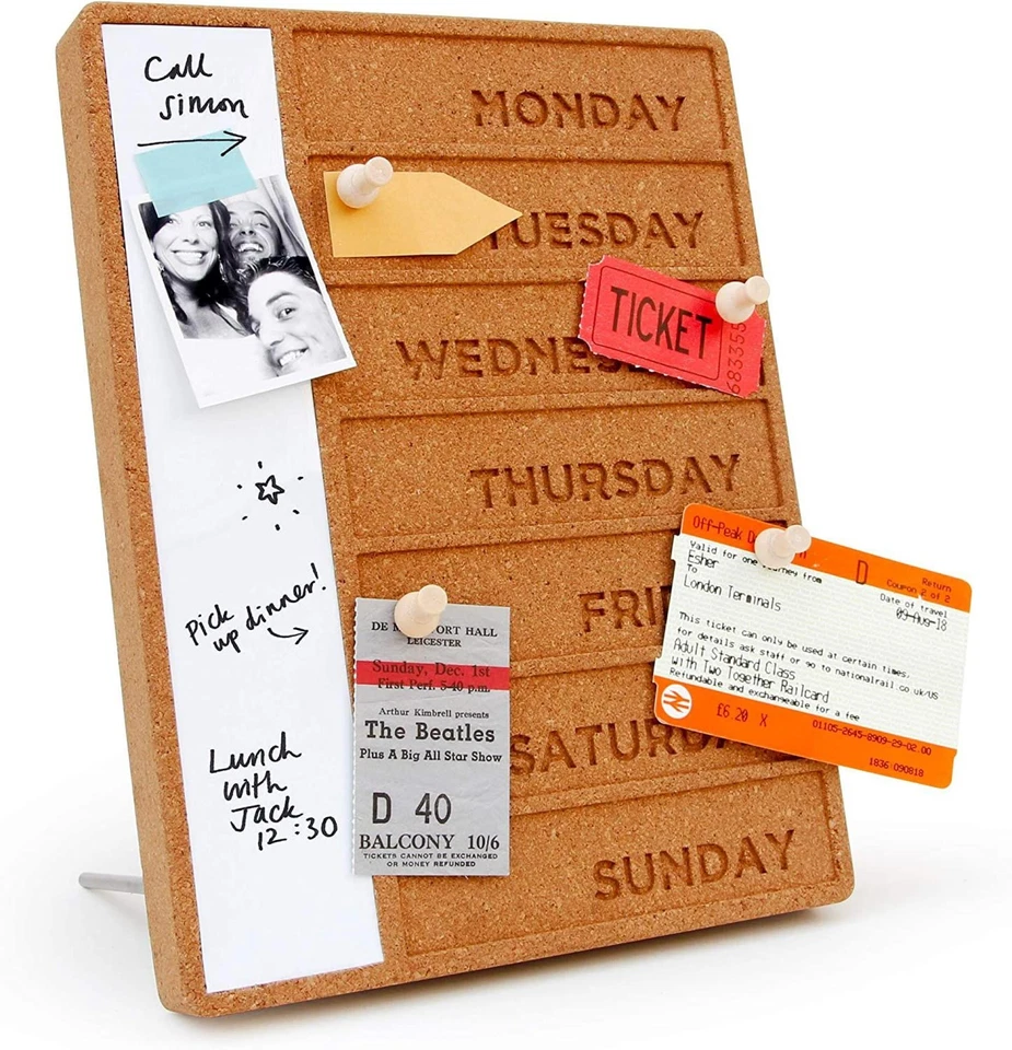 nWT Suck UK Essential Cork Board Whiteboard Weekly Planner. 65927220 - Image 1 of 1